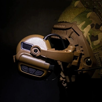 Крепление чебурашки адаптер для активных наушников на тактический шлем Earmor M16C Adapter Coyote Brown