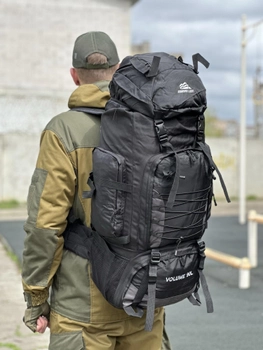 Рюкзак туристичний на 90 л. Tactic військовий рюкзак без каркасу колір Чорний Tur90-black