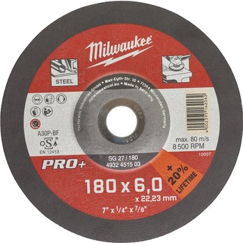 Диск Milwaukee зачистной по металлу SG 27/180х6 PRO+, Ø180 мм (4932451503)