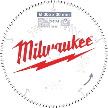 Диск Milwaukee пиляльний PFTE Ø305x30 мм, 100 зуб. (4932471322)