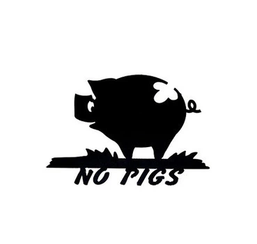 Вывеска металлическая В-4 No pigs 355х240мм