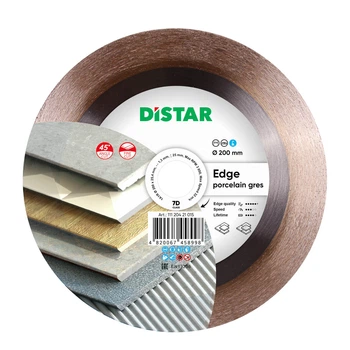 Круг алмазный отрезной Distar Edge 1A1R 200 x 25.4 Сплошной диск для керамики и керамогранита 11120421015 (10105)