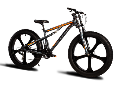 Горный велосипед на литых дисках Unicorn Godzilla Fat-Bike 26″ Рама 17 Серо-оранжевый