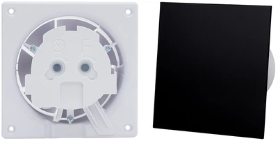 Комплект Вытяжной вентилятор AirRoxy dRim 100 S BB + Пластиковая панель AIRROXY 01-162 Black Plexi черная глянцевая