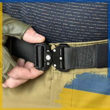 Тактичний ремінь для брюк Tactic військовий ремінь з пряжкою Black (810-black)