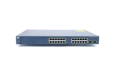 WS-C3560-24PS-S - 24 10/100 FE RJ45, PoE 15,4 Watt 802.3af, 2x 1G SFP, ПО IP Base, Cisco Catalyst 3560 Комутатор Refurbished