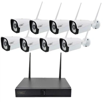 Комплект відеоспостереження на 8 камер UKC KIT 6678, WiFi DVR, реєстратор, мишка