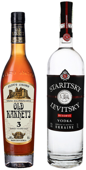 Крепкий микс: Бренди Старый Кахети 0.5 л + Водка Staritsky & Levitsky Reserve 1 л