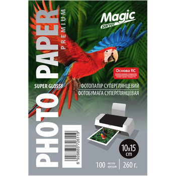 Фотобумага суперглянцевая 260 г/м² 10х15 RC Премиум Superior (100 листов) Magic Суперглянц 260 грамм