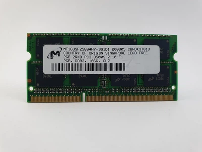 Оперативная память для ноутбука SODIMM Micron DDR3 2Gb 1066MHz PC3-8500S (MT16JSF25664HY-1G1D1) 12802 Б/У