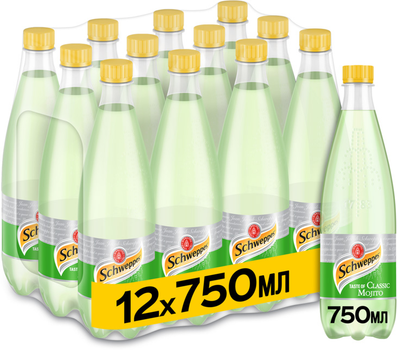 Упаковка напою безалкогольного сильногазованого Schweppes Classic Mojito 0.75 л х 12 пляшок (5449000312280)