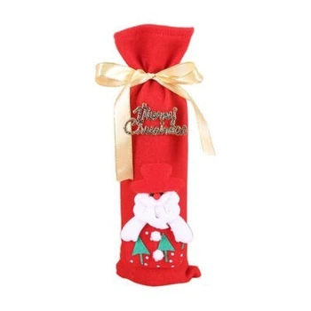 Подарочный мешочек для вина снеговик