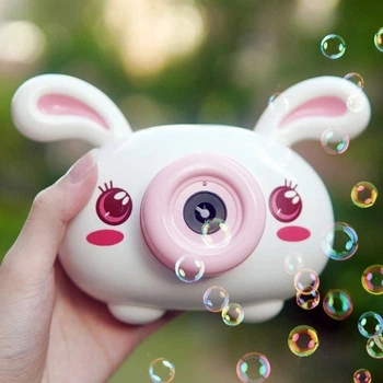 Детский фотоаппарат-генератор Bubble Camera для мыльных пузырей Зайчик