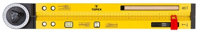 Topex Кутомір розвідний, рівень 2 капсули, лінійка, циркуль, 500x500 мм