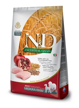 Низькозерновий сухий корм Farmina N&D Low Grain Dog Chicken & Pomegranate Adult Medium&Maxi з куркою та гранатом для дорослих собак середніх і великих порід, 2.5 кг