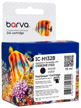 Картридж Barva совместимый с HP 132 (C9362HE) 13 мл, Black (IC-H132B)
