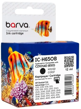 Картридж Barva совместимый с HP 650 (CZ101AE) 12 мл, Black (IC-H650B)
