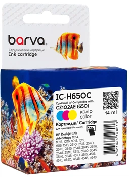 Картридж Barva совместимый с HP 650 (CZ102AE) 14 мл, 3 color C/M/Y (IC-H650C)