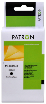 Картридж Patron совместимый с HP 934XL (C2P19AE/C2P23AE) 1300 стр, Black (PN-934XL-B)