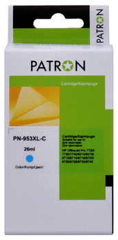 Картридж Patron совместимый с HP 953XL (F6U12AE/F6U16AE) 1600 стр, Cyan (PN-953XL-C)