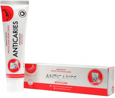 Зубна паста "Антикарієс" Bioton Cosmetics Biosense Carries Protection Toothpaste 100мл (100мл)