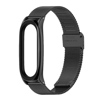 Металевий ремінець Міланська Петля Milano Jobs Classic для Xiaomi Mi Band 7 Чорний (mrk2333)