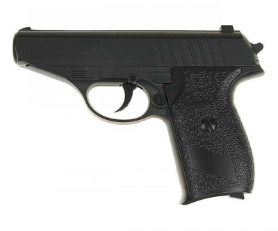 Пистолет металлический на пульках 6 мм игровой черный игровой