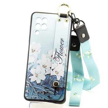 Чехол Lanyard для Samsung Galaxy M32 / M325 бампер с ремешком Azure