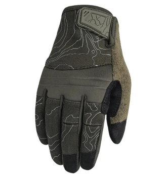 Полнопалые перчатки защитные FQTACMI005 сенсорные нашивки усиленный прорезиненный верх с антискользящими вставками на ладонях Оливковый M (Kali)