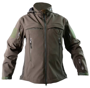 Армейская мужская куртка с капюшоном Soft Shell Оливковый L (Kali)