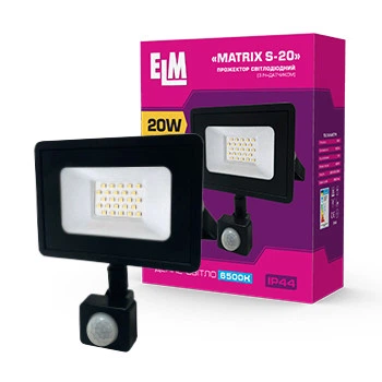 Прожектор Світлодіодний з Датчиком Руху ELM Matrix S 20W 6500К IP44 (26-0035)