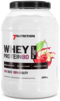 Białko 7Nutrition Whey Protein 80 2000 g Jar White Chocolate Cherry (5907222544334)