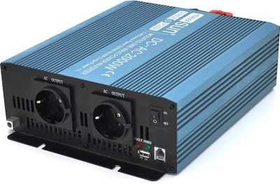 Інвертор напруги MexxSun MXS-2000, 24V/220V, 2000W з модифікованою синусоїдою, 2 Shuko, клемні дроти, Q4 (YT29232)