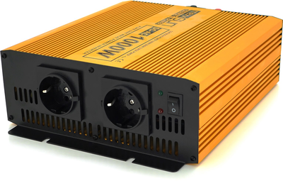 Инвертор напряжения MexxSun MXSPSW-1000, 24V/220V, 1000W с правильной синусоидой, 2 Shuko, клемные провода, Q4 (YT29179)
