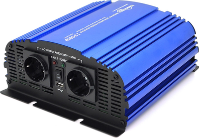 Инвертор напряжения TommaTech MS-1500, 24V/220V, 1500W с аппроксимированной синусоидой, 2Shuko, USB, клеммные провода, 6 предохранителей, Q4 (YT29770)