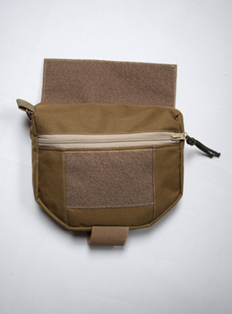 Напашник сумка, паховый подсумок тактический утилитарный с креплением к плитоноске на велкро Койот