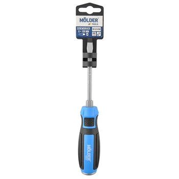 Отвертка Molder шлицевая, ударная с шестигранной опорой SL6x100mm (MT33003)