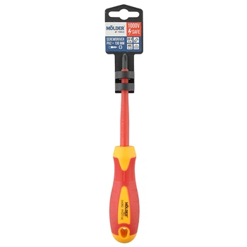 Отвертка Molder крестовая диэлектрическая VDE 1000В, PH2x100mm (MT35106)