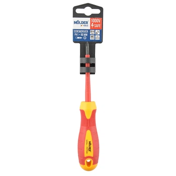 Отвертка Molder крестовая диэлектрическая VDE 1000В, PH1x80mm (MT35105)