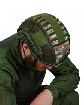 Чехол-кавер для шлема типа FAST цвет зеленый Мультикам