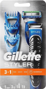 Бритва-стайлер чоловічий Gillette Fusion5 ProGlide Styler з 1 змінним картриджем ProGlide Power + 3 насадки для моделювання бороди і вусів