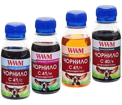 Комплект чернил WWM для Canon MP/MX/IP/IX (B/C/M/Y) 4x100ml (C40/41SET-2)