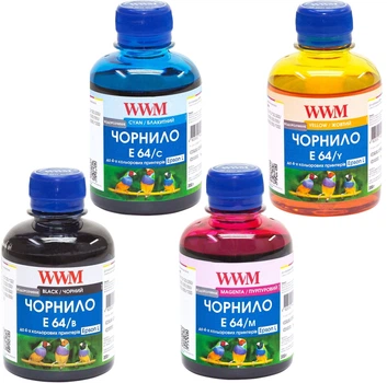Комплект чернил WWM E64 Epson L Series (B/C/M/Y) 4x100ml (E64SET4-4)