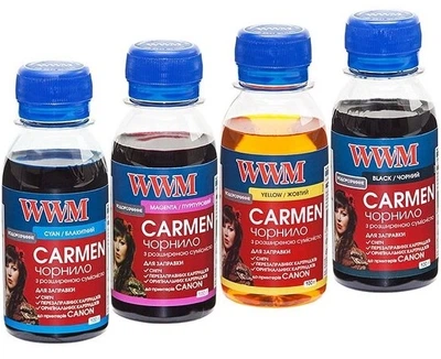 Комплект чорнила WWM для Canon E/MP/MX/IP/IX Series (B/C/M/Y) 4x100ml (CARMEN.SET-2)