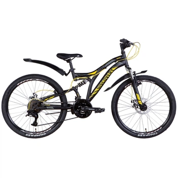 Велосипед Discovery 24 Rocket AM2 DD рама-15 2022 Black/Yellow (OPS-DIS-24-295)