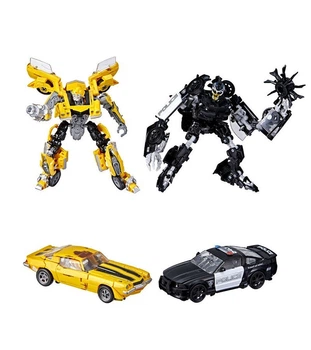 Трансформеры Делюкс Бамблби и Баррикада Transformers Studio Series Deluxe 27 Clunker Bumblebee vs. 28 Barricade Hasbro