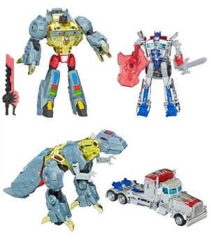 Трансформеры Гримлок и Оптимус Прайм Transformers: Age of Extinction Voyager Grimlock & Deluxe Knight Optimus Prime Hasbro