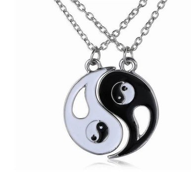 Парные кулоны Fashion Jewelry Инь-Янь на цепочке 2 шт влюбленные друзья родственники