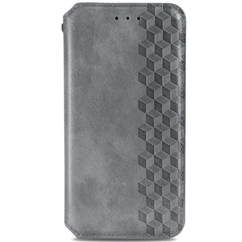 Кожаный чехол книжка GATMEN PREMIUM Cubic (PU) для Xiaomi Redmi Note 10 Pro / 10 Pro Max Grey