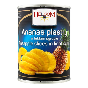 Ананас консервированный кольцами в сиропе Ananas Helcom (Польша), 565г/ 340г ж/б